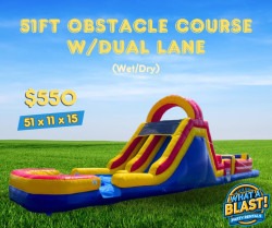 51 Foot Obstacle Course w/ Dual Lane (Wet/Dry